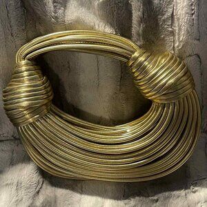 Gold Leather Designer Clutch